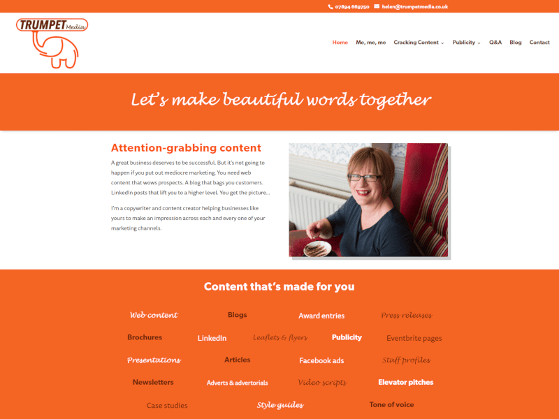 Screenshot of Trumpet Media website